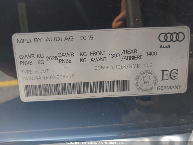 Audi A8 2016 WAUJ4AFD4GN009612 Image 9