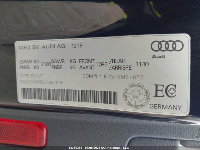 WAUENAF49LN007606 Audi A4