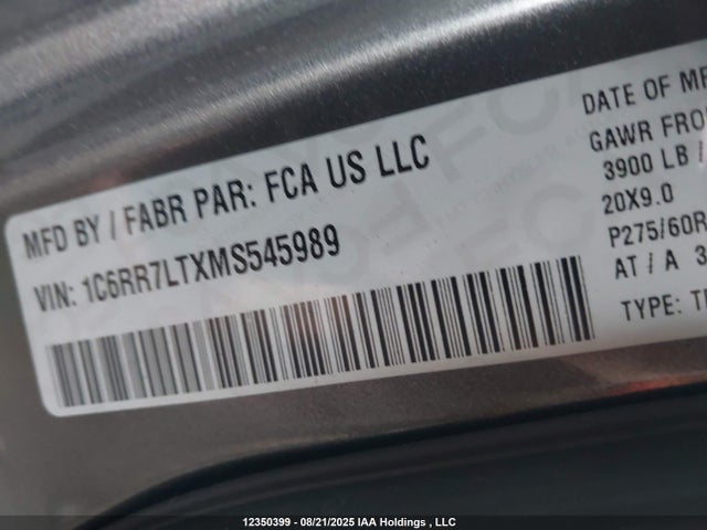 RAM 2021 2021 1C6RR7LTXMS545989 Image 9