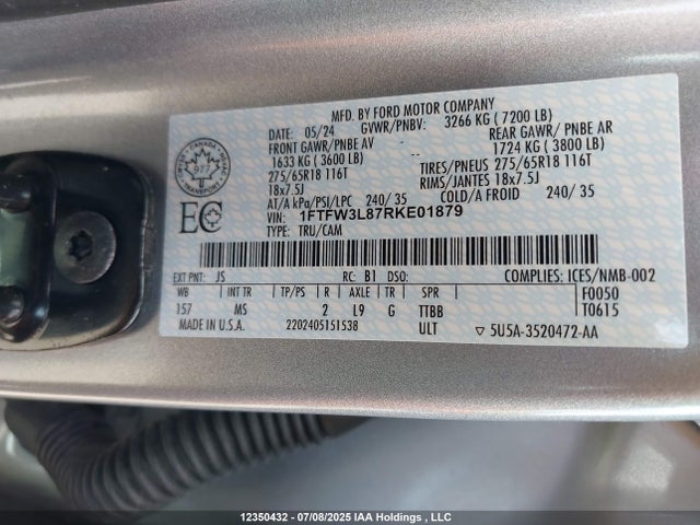 1FTFW3L87RKE01879 Ford gtdi