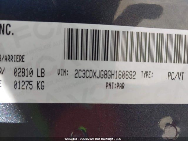 2C3CDXJG8GH160692 Dodge 2016