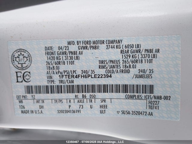 Ford tivct 2023 1FTER4FH6PLE22394 Image 19
