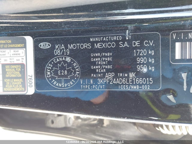 KIA mpi nu 2020 3KPF24AD6LE166015 Image 9
