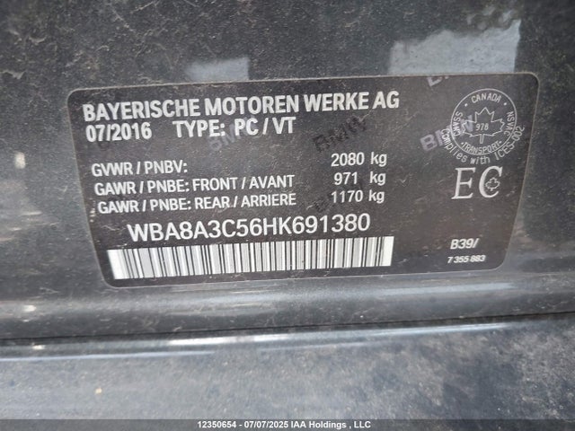 WBA8A3C56HK691380 BMW 320i