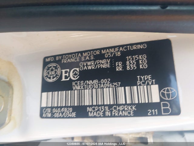 VNKKTUD30JA096257 Toyota 1nz-fe