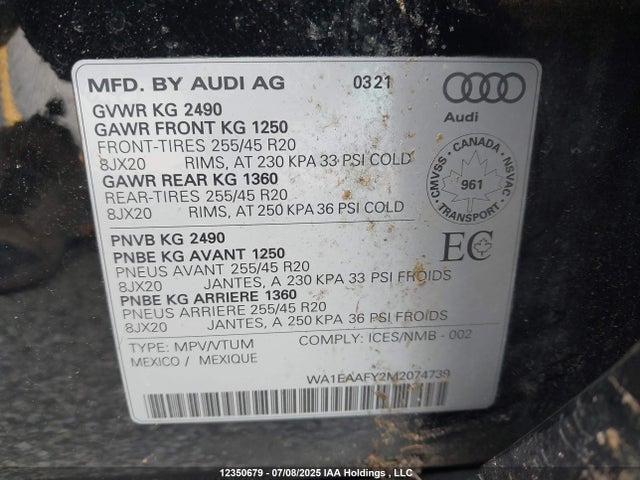 Audi Q5 2021 WA1EAAFY2M2074739 Image 18