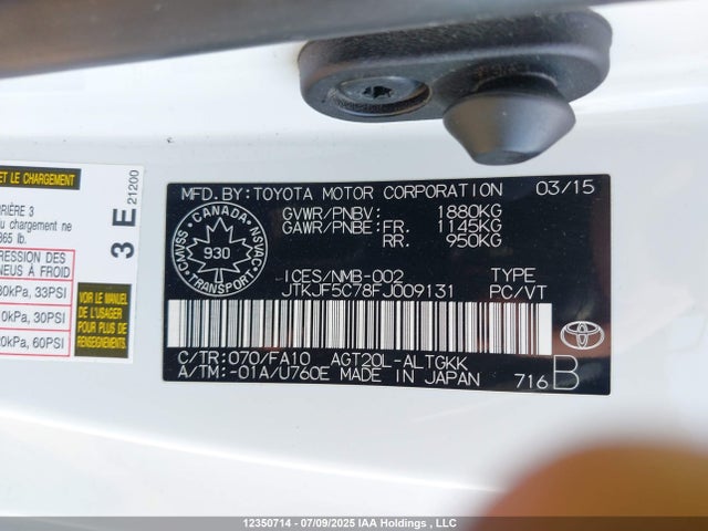 Scion 2ar-fe 2015 JTKJF5C78FJ009131 Image 9