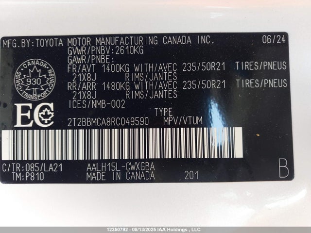 2T2BBMCA8RC049590 Lexus a25a-fxs, 5nm+4nm