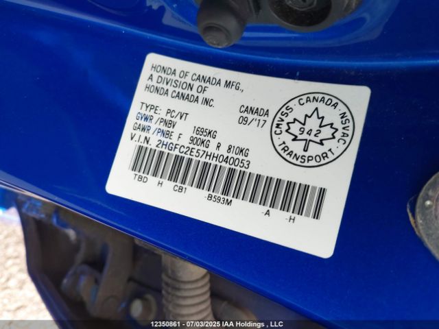 2HGFC2E57HH040053 Honda k20c2