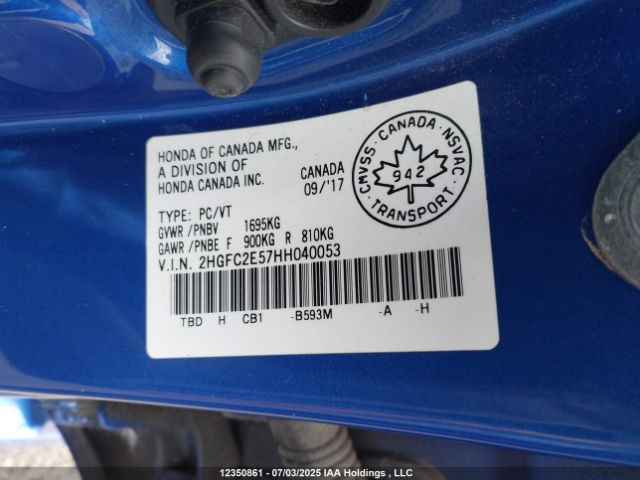 2HGFC2E57HH040053 Honda k20c2