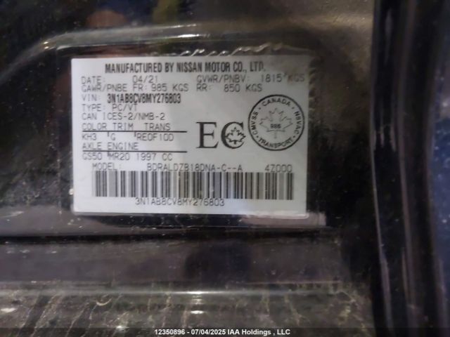 3N1AB8CV8MY276803 Nissan Sentra