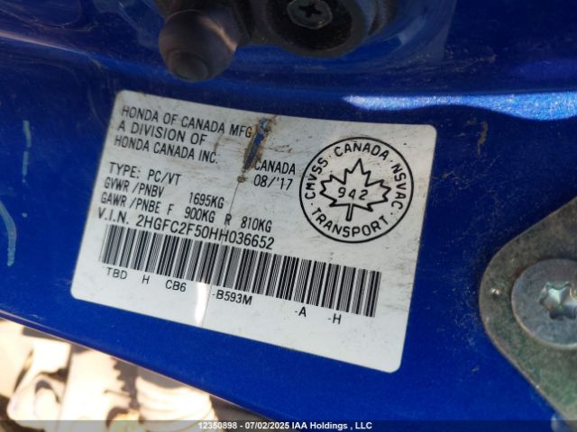 2HGFC2F50HH036652 Honda k20c2