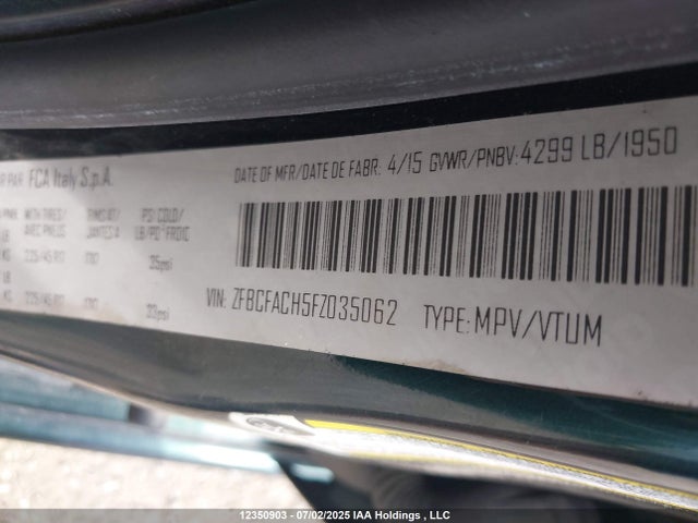 Fiat 2015 2015 ZFBCFACH5FZ035062 Image 9