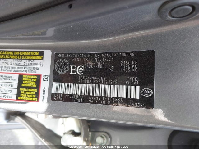 Toyota a25a-fxs 2025 4T1DBADK5SU521218 Image 9