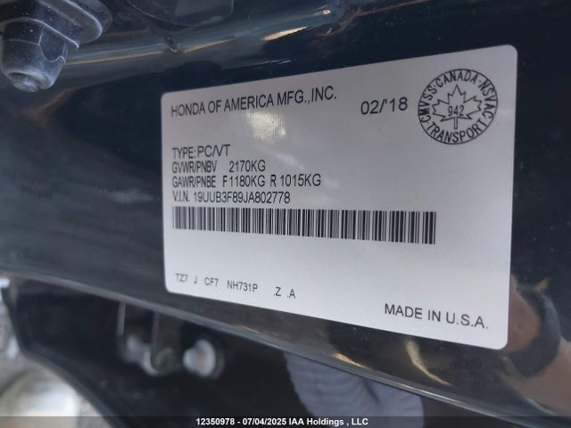 19UUB3F89JA802778 Acura j35y6