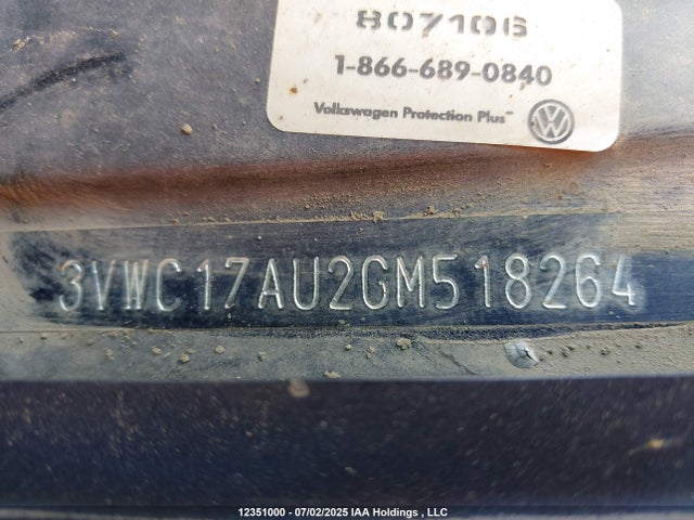 3VWC17AU2GM518264 Volkswagen 1.8 tsi