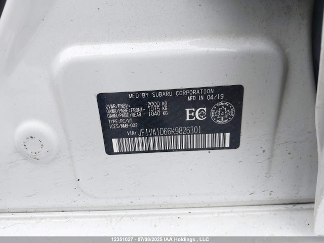 JF1VA1D66K9826301 Subaru dib