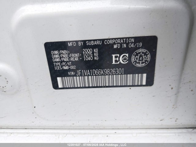 JF1VA1D66K9826301 Subaru dib