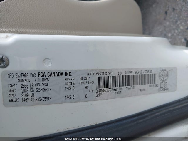 2C4RDGBG9GR275638 Dodge Grand Caravan