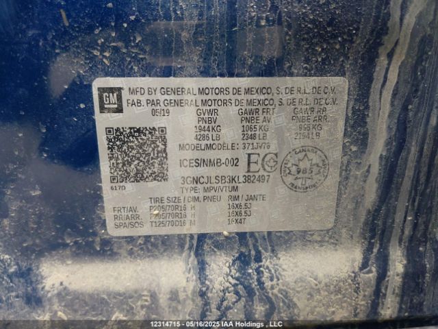 3GNCJLSB3KL382497 Chevrolet luv - mfi, variable valve timing, e85 max, alum
