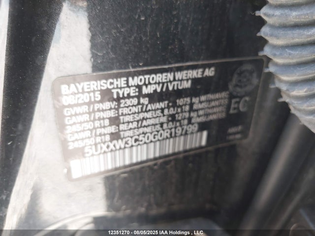 5UXXW3C50G0R19799 BMW X4