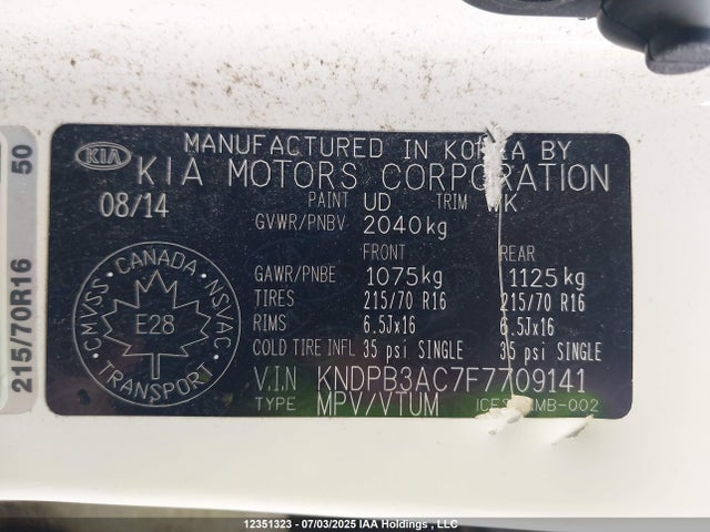 KIA dohc gdi theta ii 2015 KNDPB3AC7F7709141 Image 19