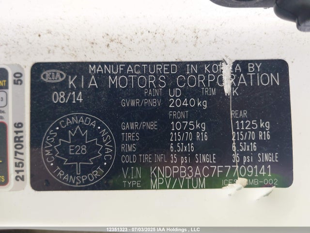 KIA dohc gdi theta ii 2015 KNDPB3AC7F7709141 Image 9