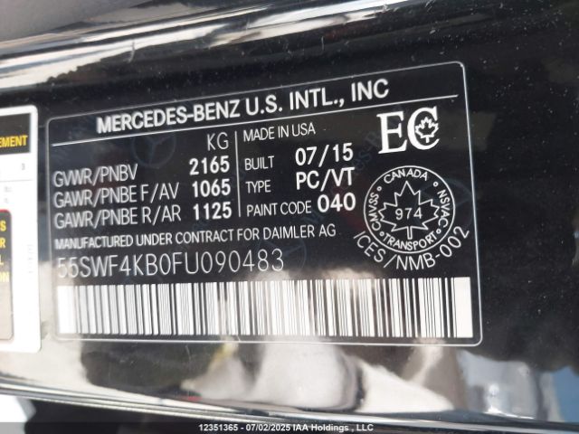 55SWF4KB0FU090483 Mercedes-Benz C-Class