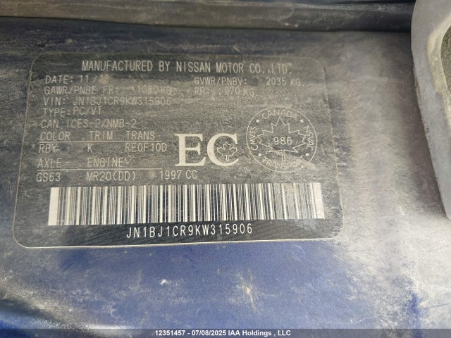 JN1BJ1CR9KW315906 Nissan 2019