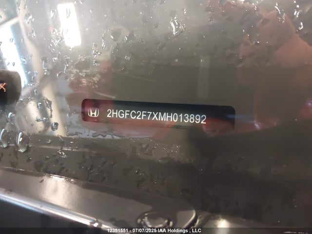 2HGFC2F7XMH013892 Honda l15b7