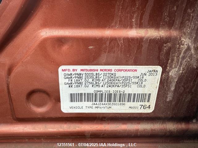 Mitsubishi sohc mivec 2014 JA4JZ4AX3EZ601896 Image 9