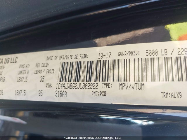 1C4AJWBG2JL802922 Jeep 2018
