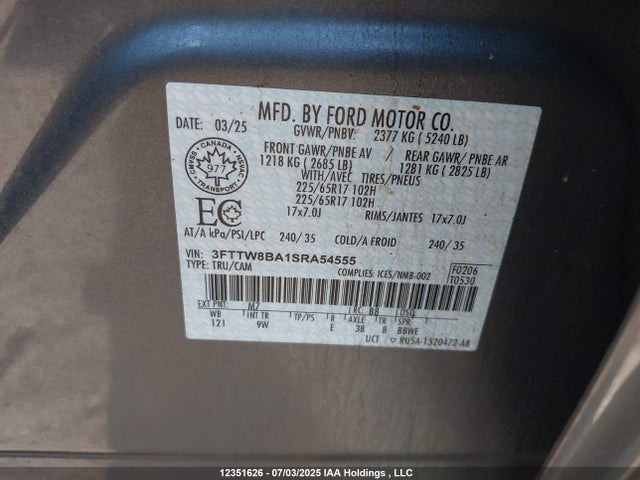 Ford Maverick 2025 3FTTW8BA1SRA54555 Image 9