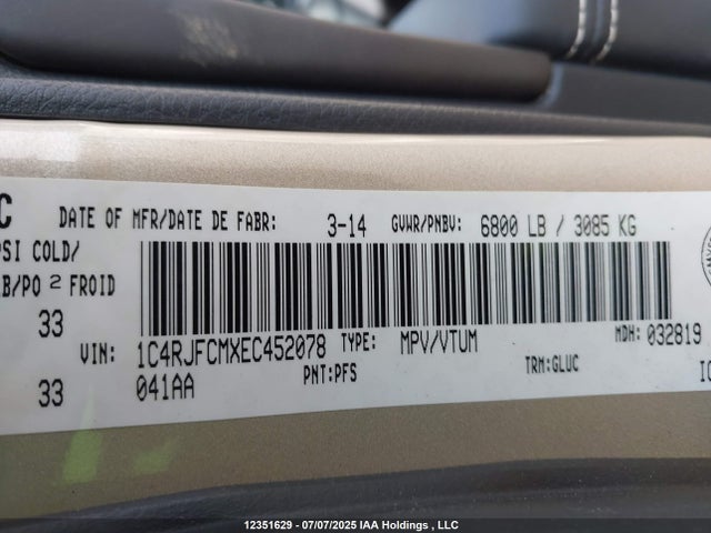Jeep Grand Cherokee 2014 1C4RJFCMXEC452078 Image 17