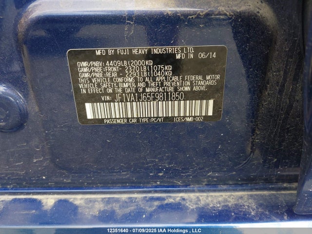 JF1VA1J65F9811850 Subaru dib turbo