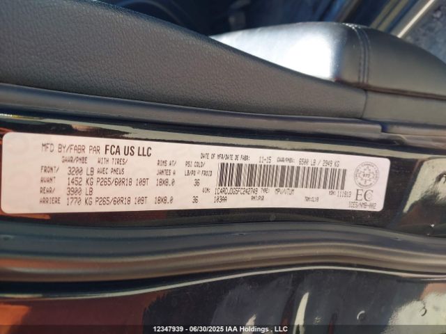 1C4RDJDG5FC242749 Dodge 2015