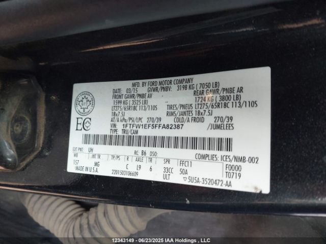 1FTFW1EF5FFA82387 Ford 2015
