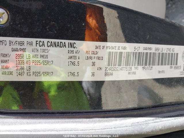 2C4RDGDG1HR775128 Dodge Grand Caravan