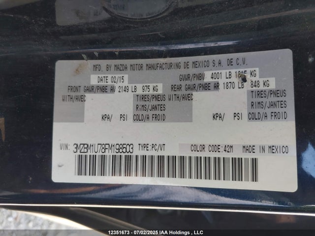 3MZBM1U78FM198503 Mazda pe
