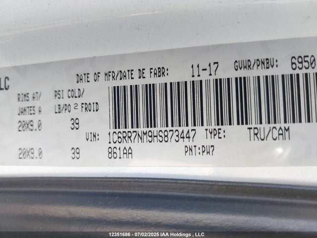 1C6RR7NM9HS873447 RAM 1500