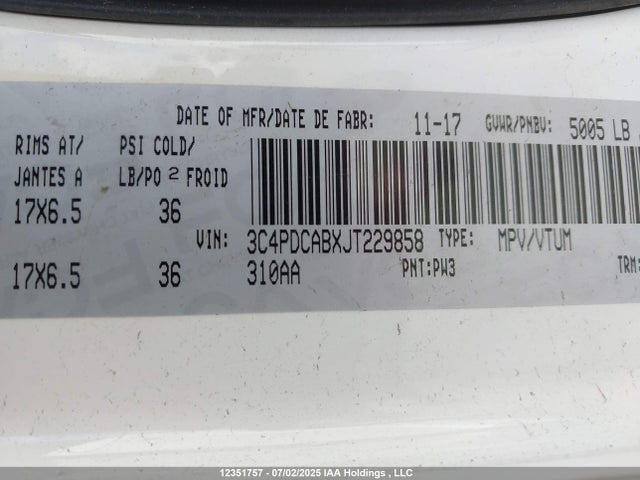 3C4PDCABXJT229858 Dodge 2018