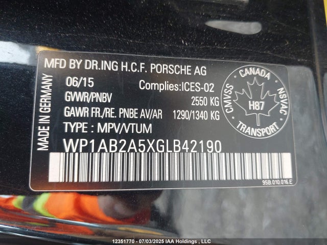 Porsche Macan 2016 WP1AB2A5XGLB42190 Image 18