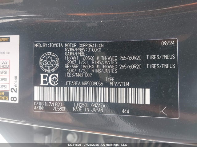 Toyota t24a-fts 2024 JTEABFAJ4R5008056 Image 19