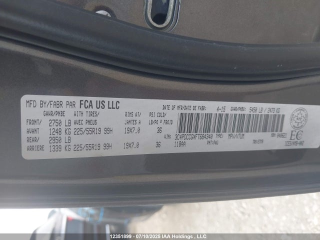 3C4PDCCGXFT684340 Dodge Journey