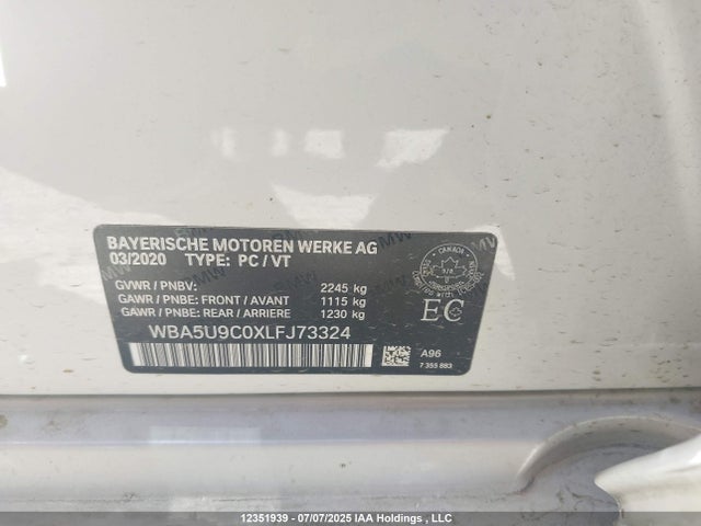 WBA5U9C0XLFJ73324 BMW 2020