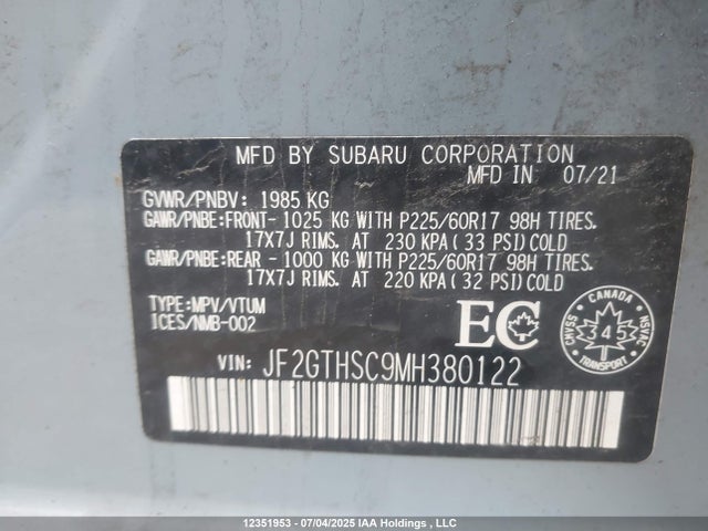 JF2GTHSC9MH380122 Subaru na