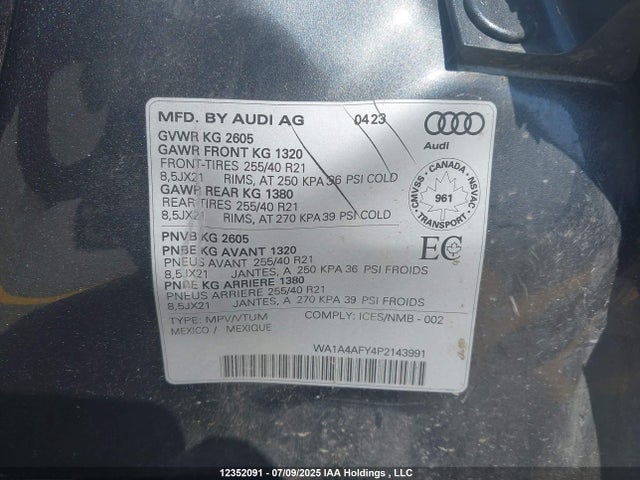 WA1A4AFY4P2143991 Audi SQ5