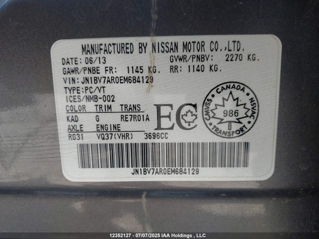 Infiniti Q50 2014 JN1BV7AR0EM684129 Image 9
