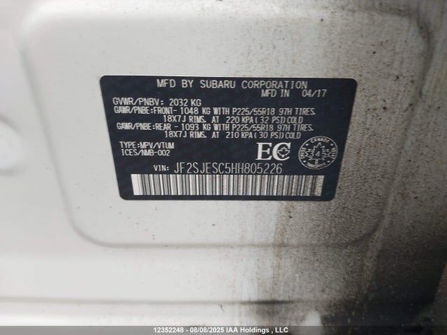 JF2SJESC5HH805226 Subaru naturally aspirated c5