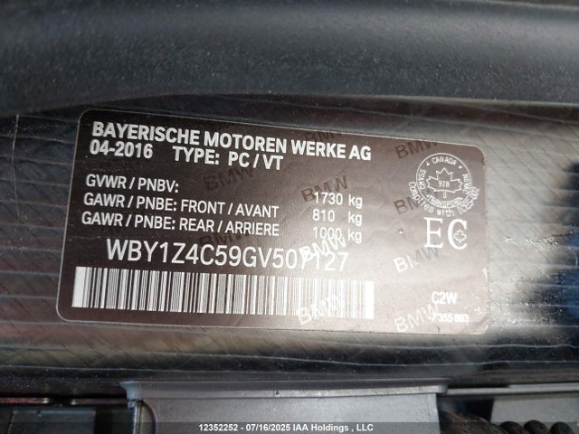 WBY1Z4C59GV507127 BMW I3